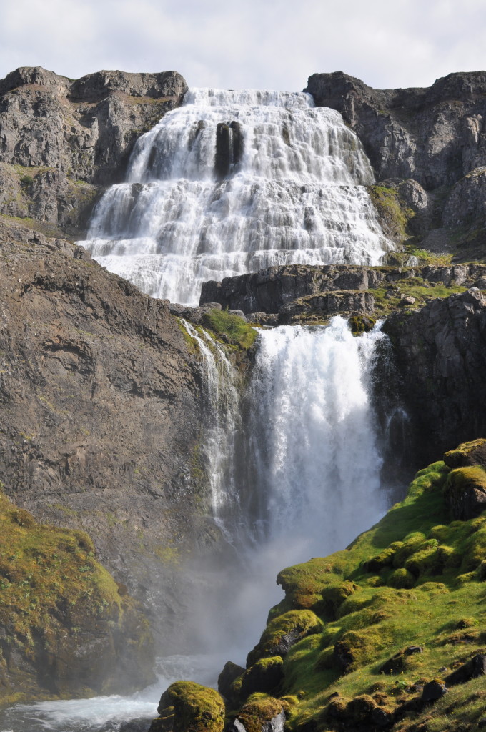 The wide waterfall at Dynjandi, Westfjords.