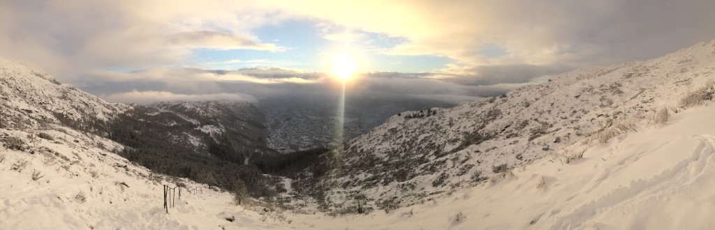 After a whiteout on the way up Bergen's Ulriken, the sky opened up on the way down.