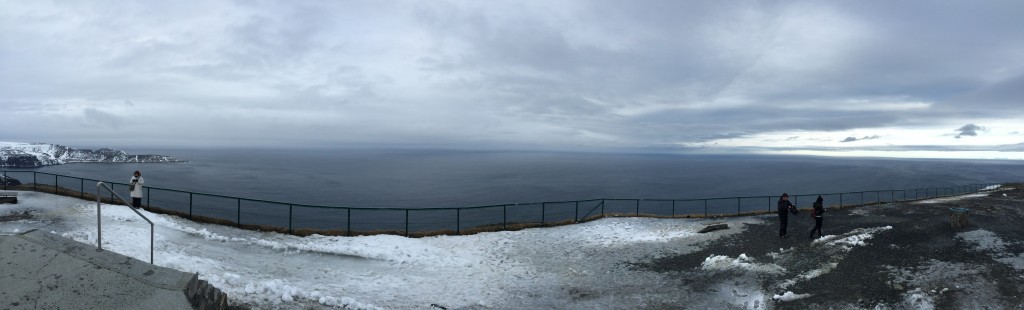 Due north from Nordkapp into the Barents Sea.